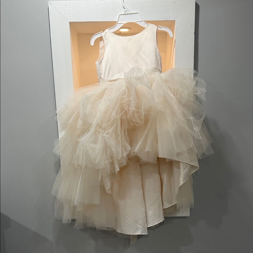 Tip Top Kids Cream Layered Tulle Dress flower girl